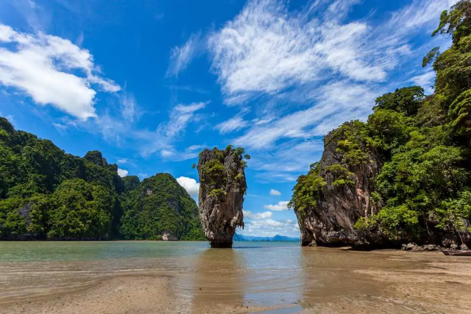 Ko Tapu, the needle‑like limestone sea stack in Phang Nga Bay
